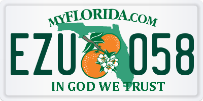 FL license plate EZUO58