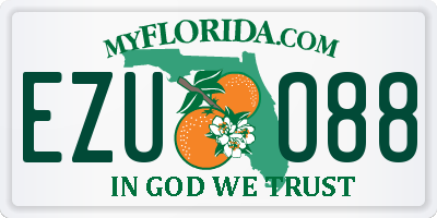 FL license plate EZUO88