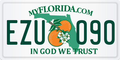 FL license plate EZUO90