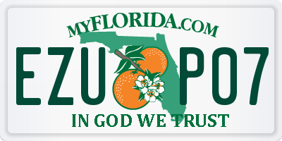 FL license plate EZUP07