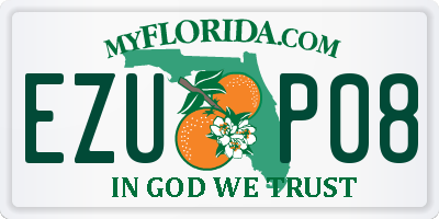 FL license plate EZUP08