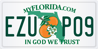 FL license plate EZUP09