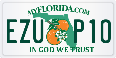 FL license plate EZUP10