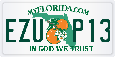 FL license plate EZUP13