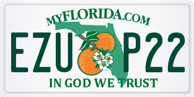 FL license plate EZUP22