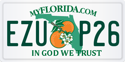 FL license plate EZUP26