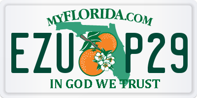 FL license plate EZUP29