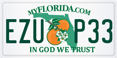 FL license plate EZUP33