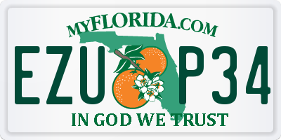 FL license plate EZUP34