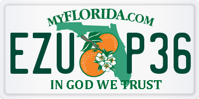 FL license plate EZUP36