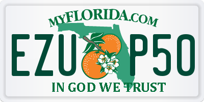 FL license plate EZUP50