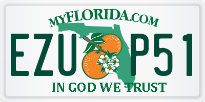 FL license plate EZUP51