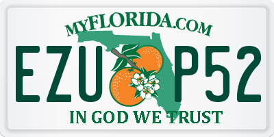 FL license plate EZUP52