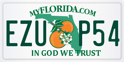 FL license plate EZUP54