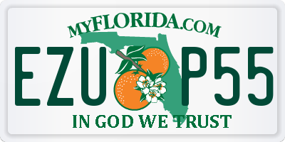 FL license plate EZUP55