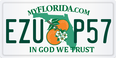 FL license plate EZUP57