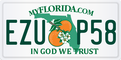 FL license plate EZUP58