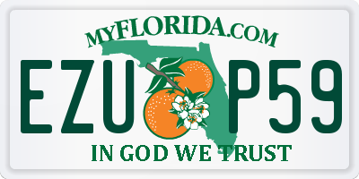 FL license plate EZUP59