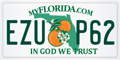 FL license plate EZUP62