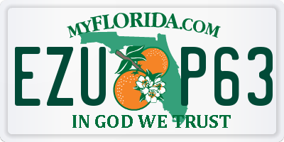 FL license plate EZUP63