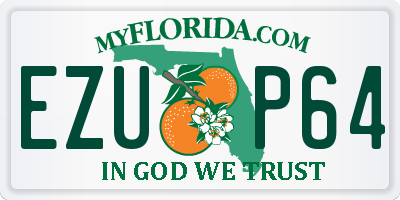 FL license plate EZUP64