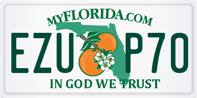 FL license plate EZUP70