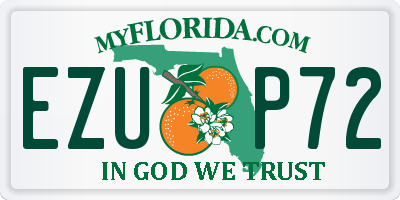 FL license plate EZUP72