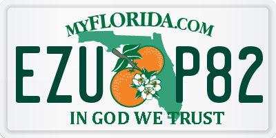 FL license plate EZUP82