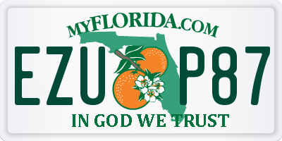 FL license plate EZUP87