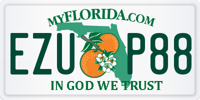 FL license plate EZUP88