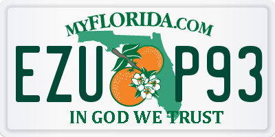 FL license plate EZUP93