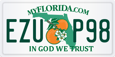 FL license plate EZUP98