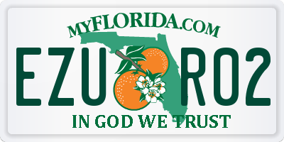 FL license plate EZUR02