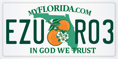 FL license plate EZUR03