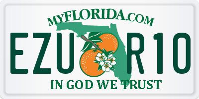 FL license plate EZUR10