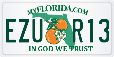 FL license plate EZUR13