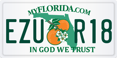 FL license plate EZUR18