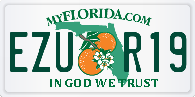 FL license plate EZUR19