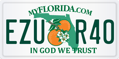 FL license plate EZUR40