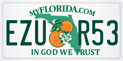 FL license plate EZUR53