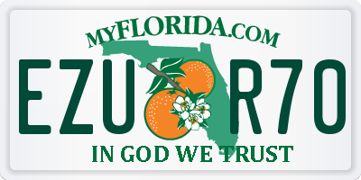 FL license plate EZUR70