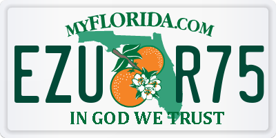 FL license plate EZUR75