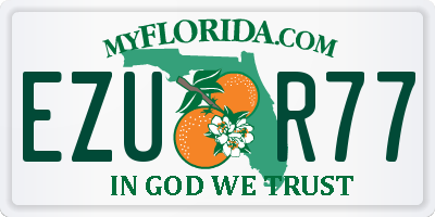 FL license plate EZUR77