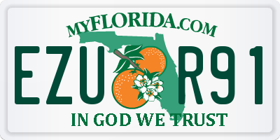 FL license plate EZUR91