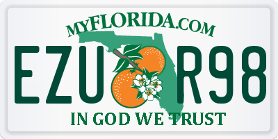 FL license plate EZUR98