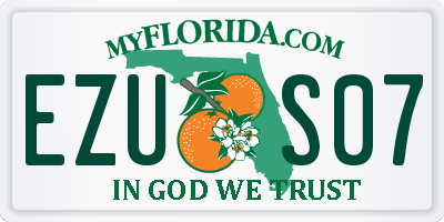 FL license plate EZUS07