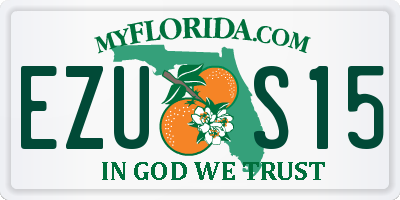 FL license plate EZUS15