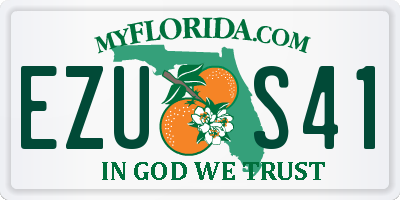 FL license plate EZUS41