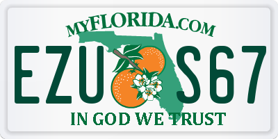 FL license plate EZUS67