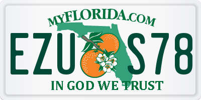 FL license plate EZUS78